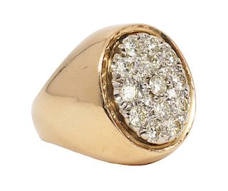 2 Ct Diamond Gentleman's Ring Set in 14Kt YG