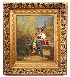 Guerman Von Bohn 'Roman Girl' Oil Painting