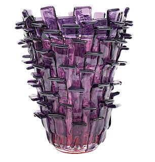 Venini 'Ritagli' Amethyst Vase by Fulvio Bianconi