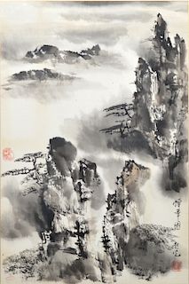 Chinese Contemporary Watercolor on Paper