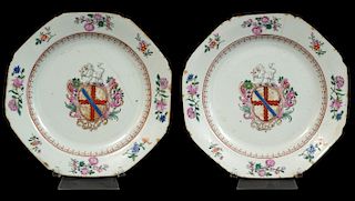 Pr. 18th C. Chinese Export Armorial Plates