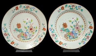 Pair of 18th C. Chinese Export Porcelain Plates