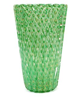 Barovier & Toso Murano Green Glass Vase