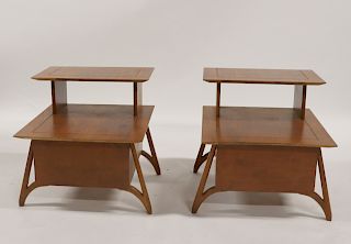 Midcentury Pair Of End TablesTogether With A
