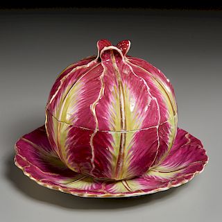 Meissen or Wallendorf Red Cabbage-Form Tureen