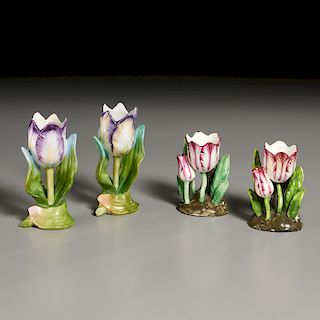(2) Pairs Small Staffordshire Tulip-Form Vases