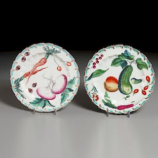 Nice Pair Chelsea Porcelain Botanical Plates
