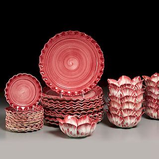 Italian Ceramic Tulip-Form Part Table Service