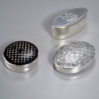 (3) English & Continental Silver Snuff Boxes