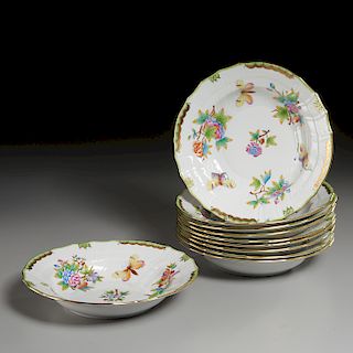 (10) Herend Porcelain Large Soup Bowls