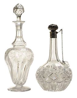 Two Fine Cut Glass Decanters