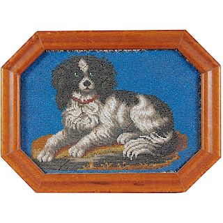 Victorian Beadwork Picture of a Spaniel