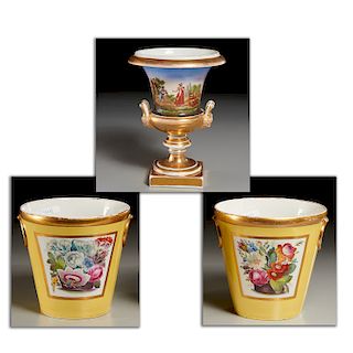 (3) Old Paris Porcelain Wares