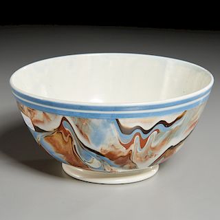 English Pearlware Agate Style Bowl