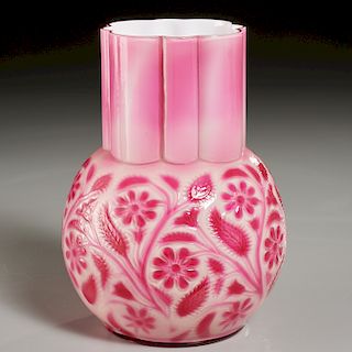 Findlay Onyx Glass Ruby Celery Vase