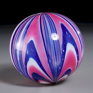 Unusual Marbrie Glass Three-Color Witch Ball