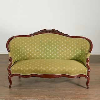 Victorian Rococo Revival Carved Mahogany Sofa