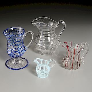 (4) Victorian and Pittsburgh Glass Pitchers