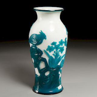 Chinese Peking Glass Baluster Vase