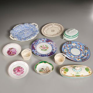 Group English Creamware and Ceramic Table Articles