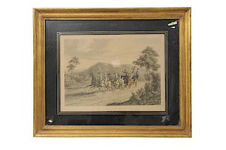 Reve, R. G. / New House, C. B. One Mile from Gretna. Published B. Mofs & Co., sin año. Grabado coloreado, 32 x 43.5 cm. Enmarcado.