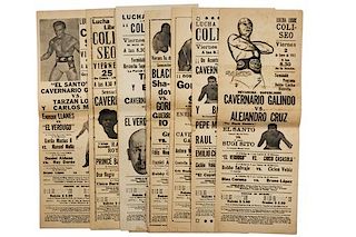 Arena Coliseo. Programas de Lucha Libre. México: 1953 - 1954. Incluye tarjeta postal del luchador Arturo Peña (enmarcada). Piezas: 35.