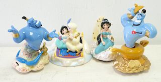 Group, 4 Schmid 'Aladdin' Musical Figurines