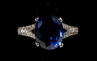 14k WG Sapphire and Diamond Ring size 7.25