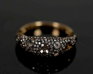 14K YG Diamond & Stone Ring, Size 6 1/2