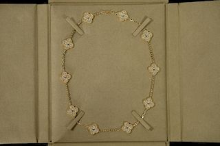 Van Cleef & Arpels 10 Motif Alhambra Dia Necklace