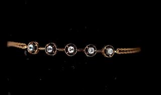 8K Rose Gold & Diamond Bracelet