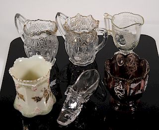 Group, 6 Pcs Early American Pattern Glass