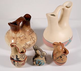Group, Five Hand Made Pottery Wedding Vases