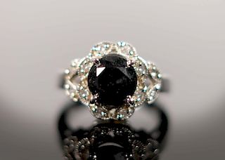 2.13ct Black Diamond Ring in 14k YG SZ 7