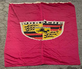 Large German Porsche Dealership Flag, 1980s