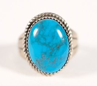 Navajo Harold Trujillo 925 & Turquoise Men's Ring