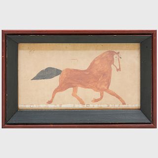Plains Culture Ledger Drawing of a Horse