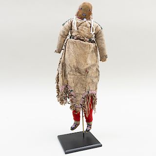Flathead Buckskin, Beaded and Trade Cloth Doll, Northern Plains