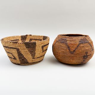 Pima Basket with Geometric Designs 