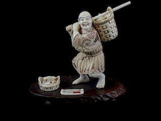 Japanese Export Bone Carved Group
