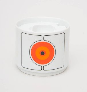 WHITE PORCELAIN SUGAR BOWL, MADE IN GERMANY BY THE THOMAS CHINA COMPANY, C. 1968-78, IN THE ECLIPSE PATTERN