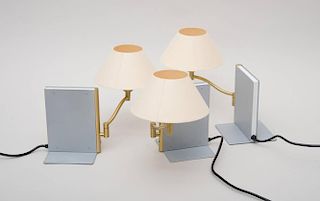 GROUP OF THREE MODERN LIBRARY LAMPS
