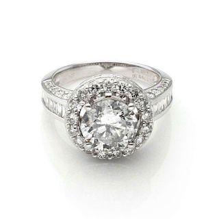 2.56ct Diamond 1.84ct Accent 18k Engagement Ring