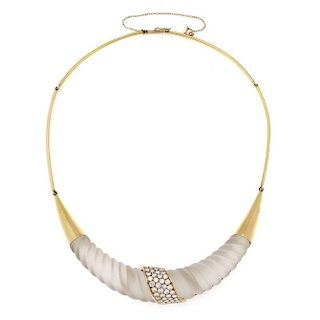 2.75ct Diamond Shrimp Design Crystal Necklace