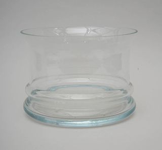 CYLINDRICAL GLASS BOWL, UNMARKED