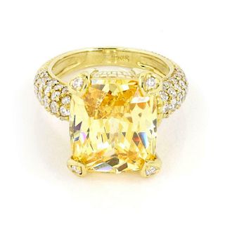 Judith Ripka Diamond Canary 18k Gold Ring