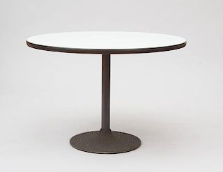 FORMICA AND METAL-BASED PEDESTAL TABLE