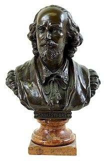 Artist Signed, Shakespeare Bronze Bust