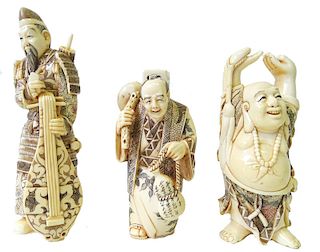 (3) Chinese Carved Figures
