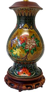 chinese cloisonne And Jade Lamp